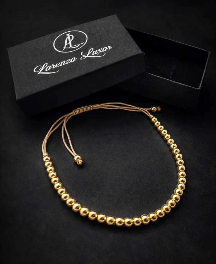 Brățară Aurie cu Mărgele Unisex – Streetwear Premium Ajustabilă